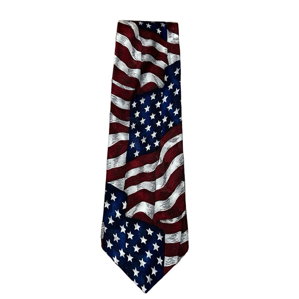 Hallmark Celebrations American Flag Silk Tie